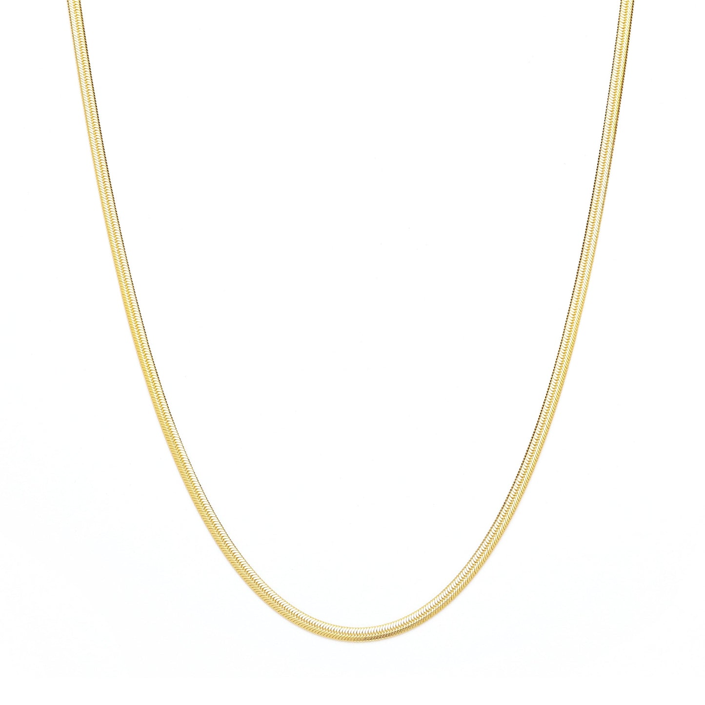 Herringbone Chain Necklace, White Rhodium Over Sterling Silver