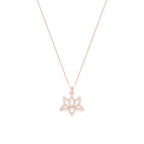 Illuminate Lotus Necklace – White Topaz Pavé – Rose Gold Spiritual Jewelry