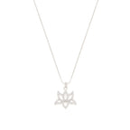 Illuminate Lotus Necklace – White Topaz Pavé in 18K Gold