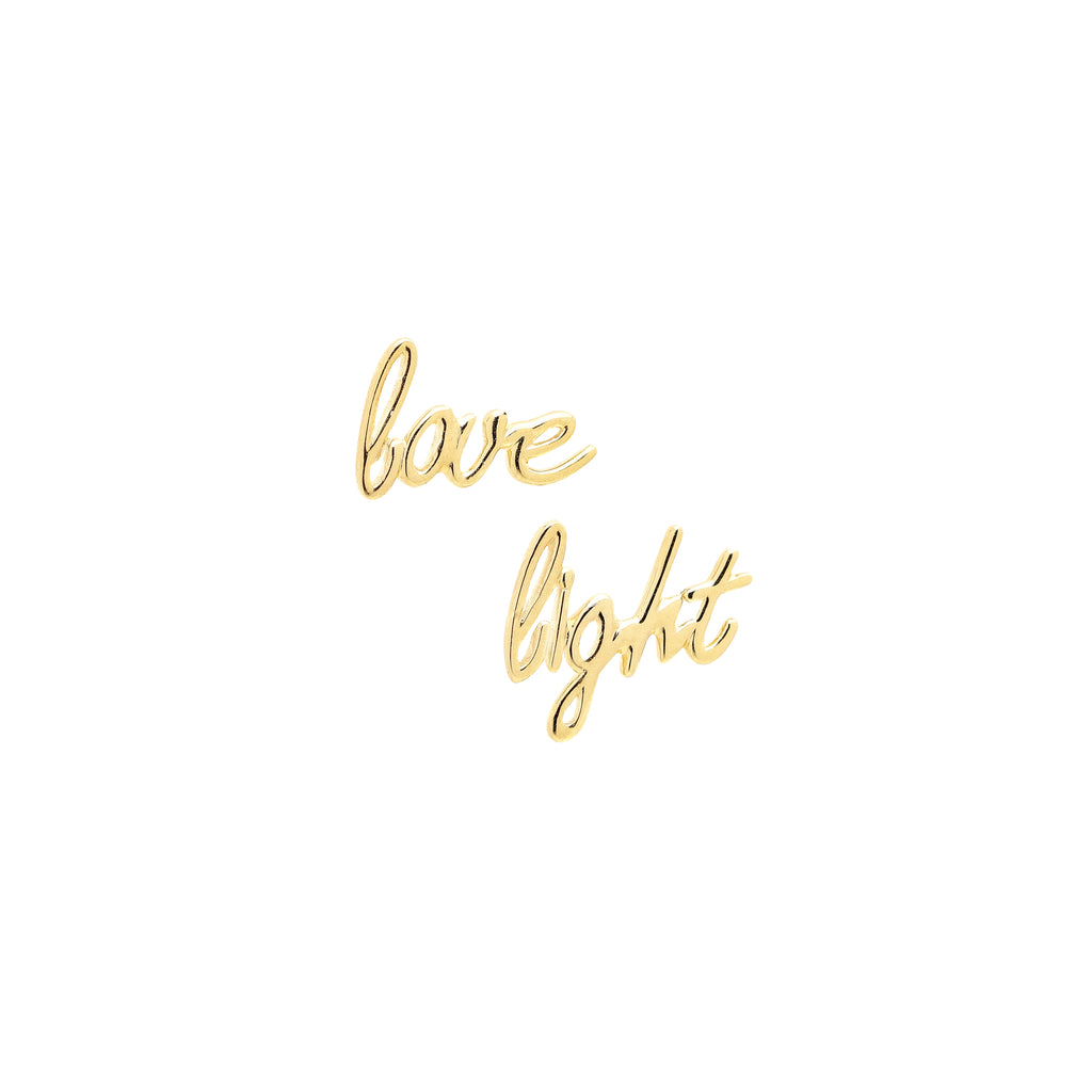 Love Light Stud Earrings – 18k Gold Spiritual Jewelry