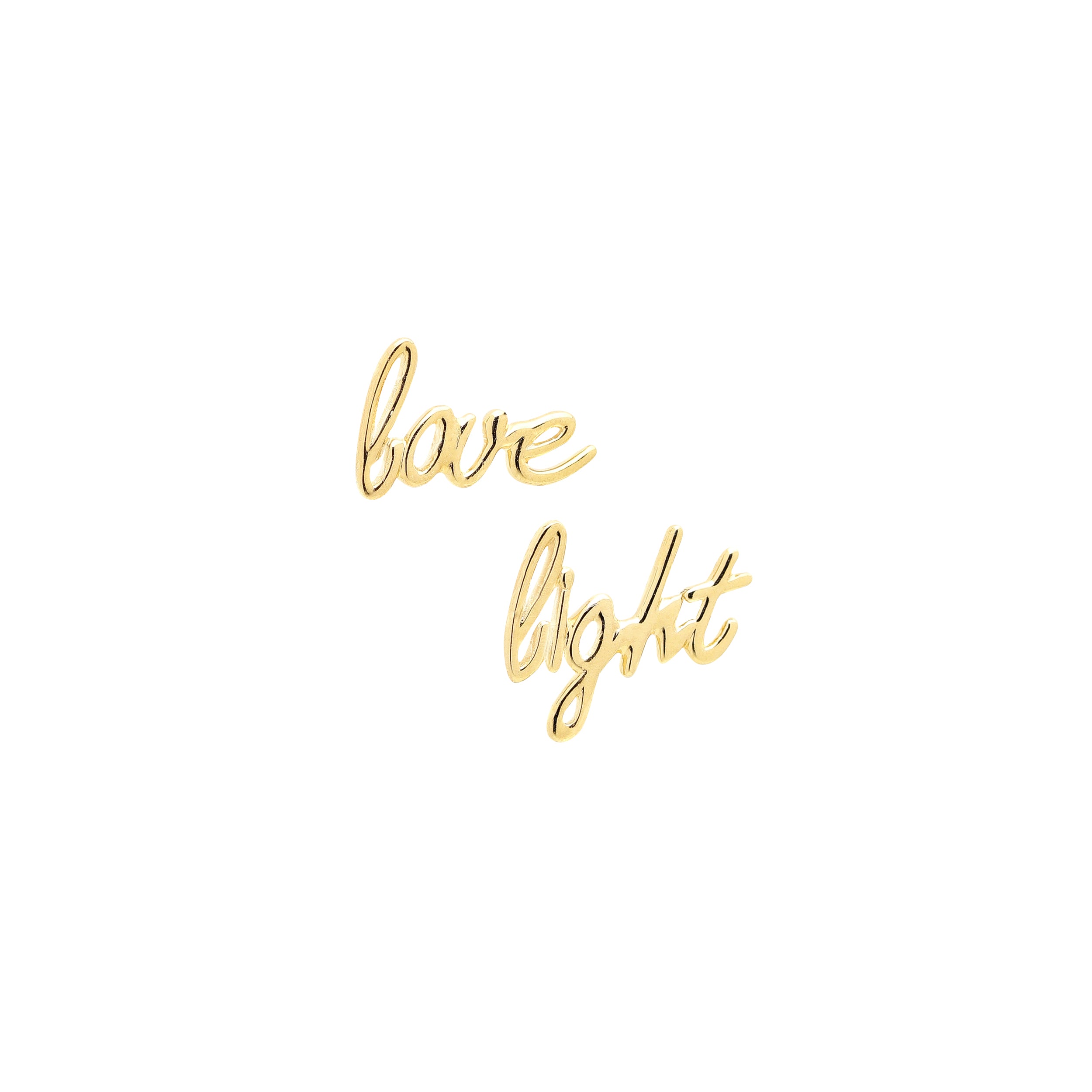 Love Light Stud Earrings – White Rhodium Spiritual Jewelry