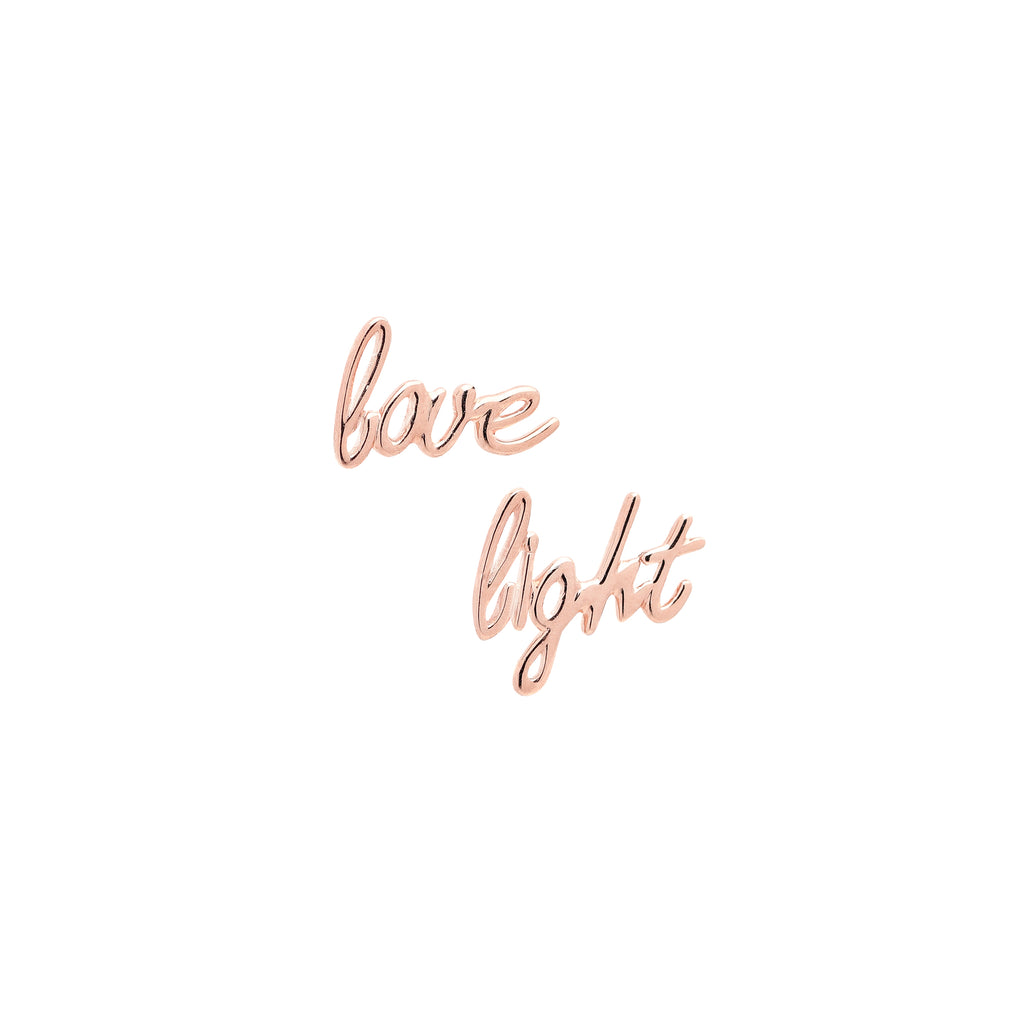 Love Light Stud Earrings – Rose Gold Spiritual Jewelry
