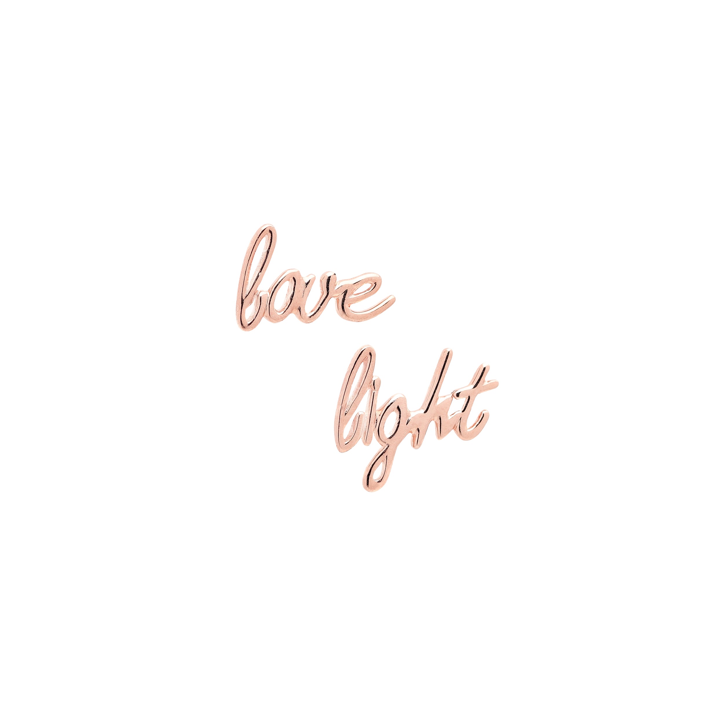 Love Light Stud Earrings – Rose Gold Spiritual Jewelry