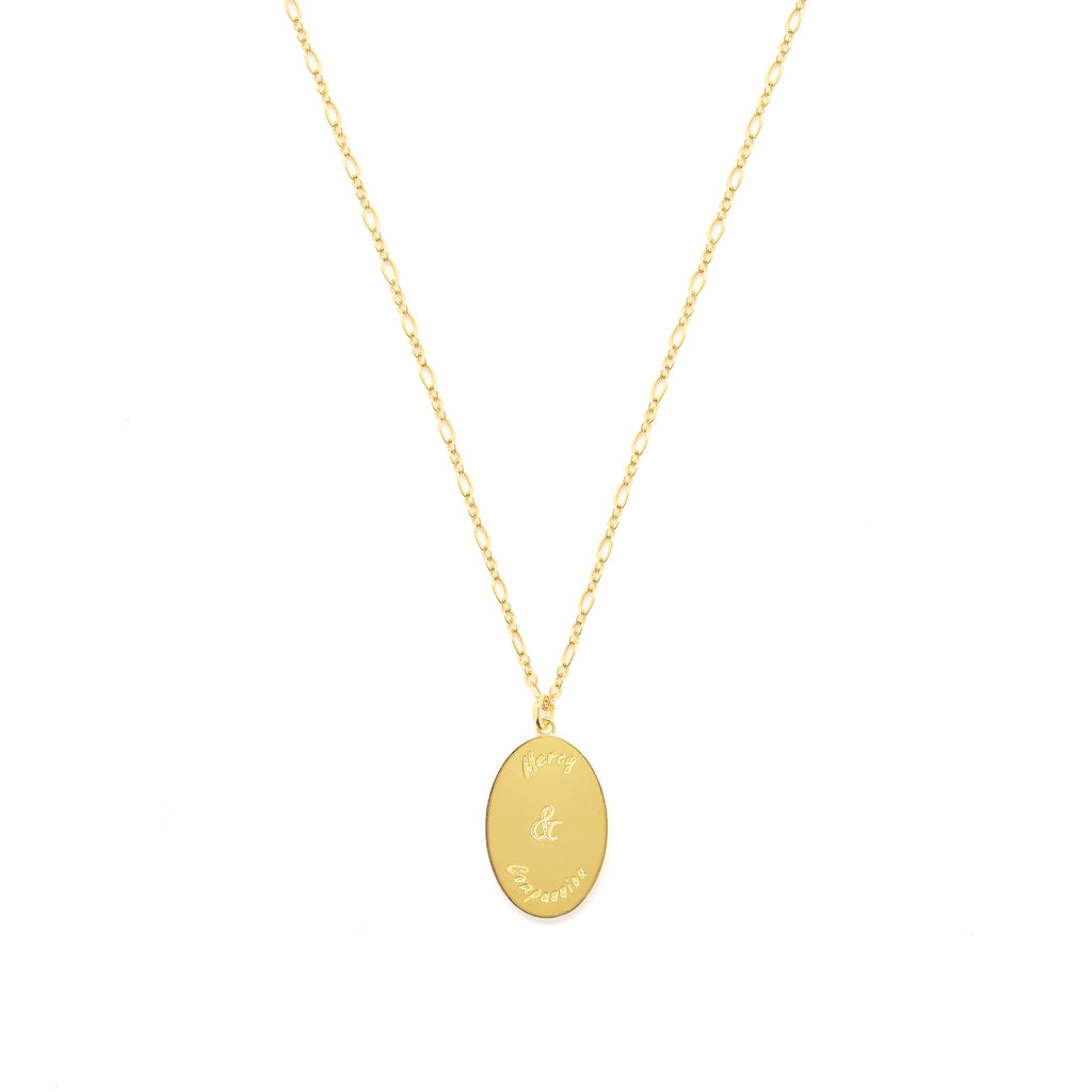 Quan Yin Goddess of Compassion & Mercy Necklace - Gold