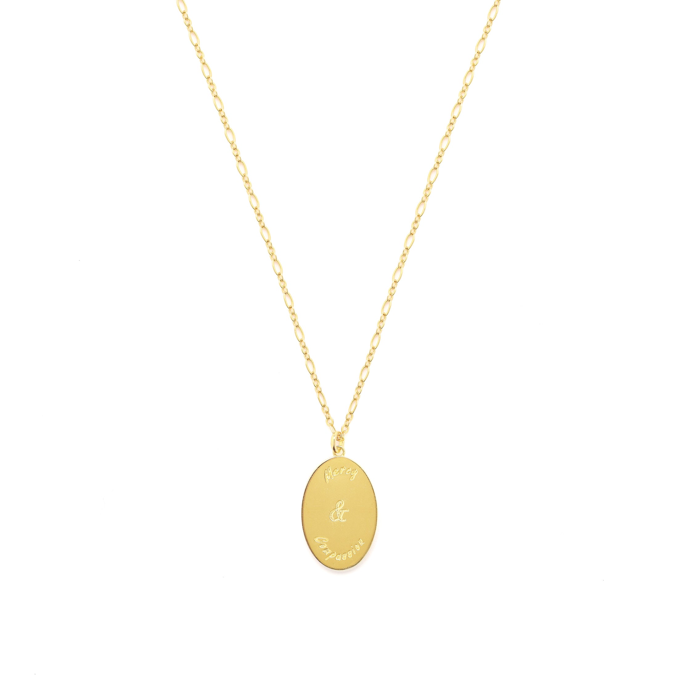 Quan Yin Goddess of Compassion & Mercy Necklace - Gold