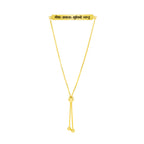 Sanskrit Chant - May All Beings Be Happy and Free - Sterling Silver Box Chain Bracelet - 18K Gold - Seen in Vogue