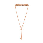 Sanskrit Chant - May All Beings Be Happy and Free - Sterling Silver Box Chain Bracelet - Rose Gold - Seen in Vogue