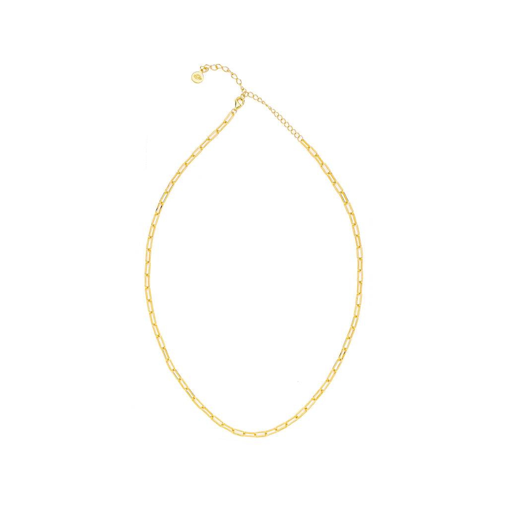 Paperclip Chain Necklace – 18K Gold Over Sterling Silver Minimalist Jewelry