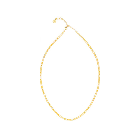 Paperclip Chain Necklace, 18k Gold over Sterling Silver