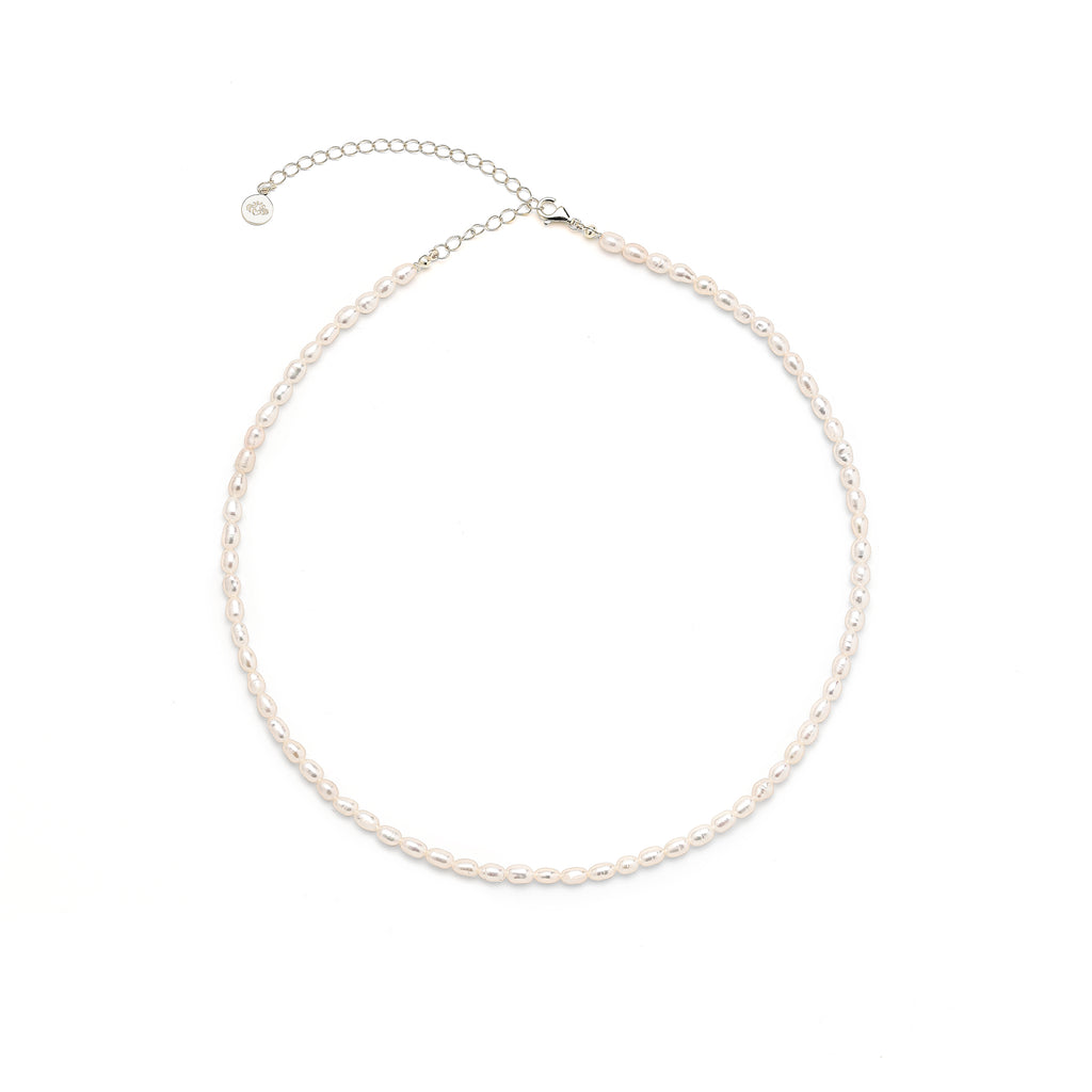 Pure Light Baroque Freshwater Pearl Choker Necklace – 18K Gold Over Sterling Silver