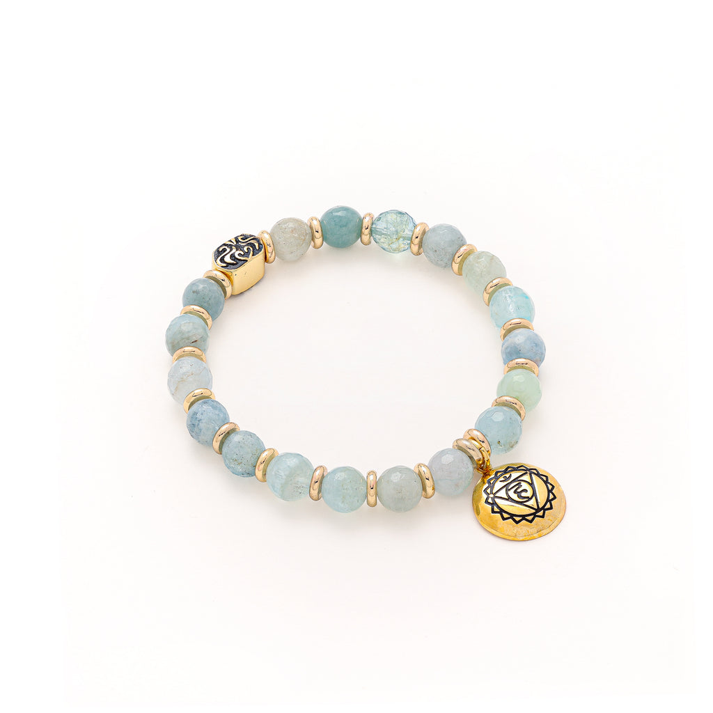 Throat Chakra Aquamarine Activation Bracelet