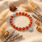 Pulsera de cornalina para activación del chakra sacro - Acabado en oro de 18K