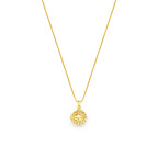 Aromatherapy Diffuser Locket Round Foliate Necklace - 18K Gold