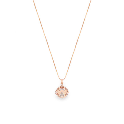 Aromatherapy Diffuser Locket Round Foliate Necklace, 18K Gold