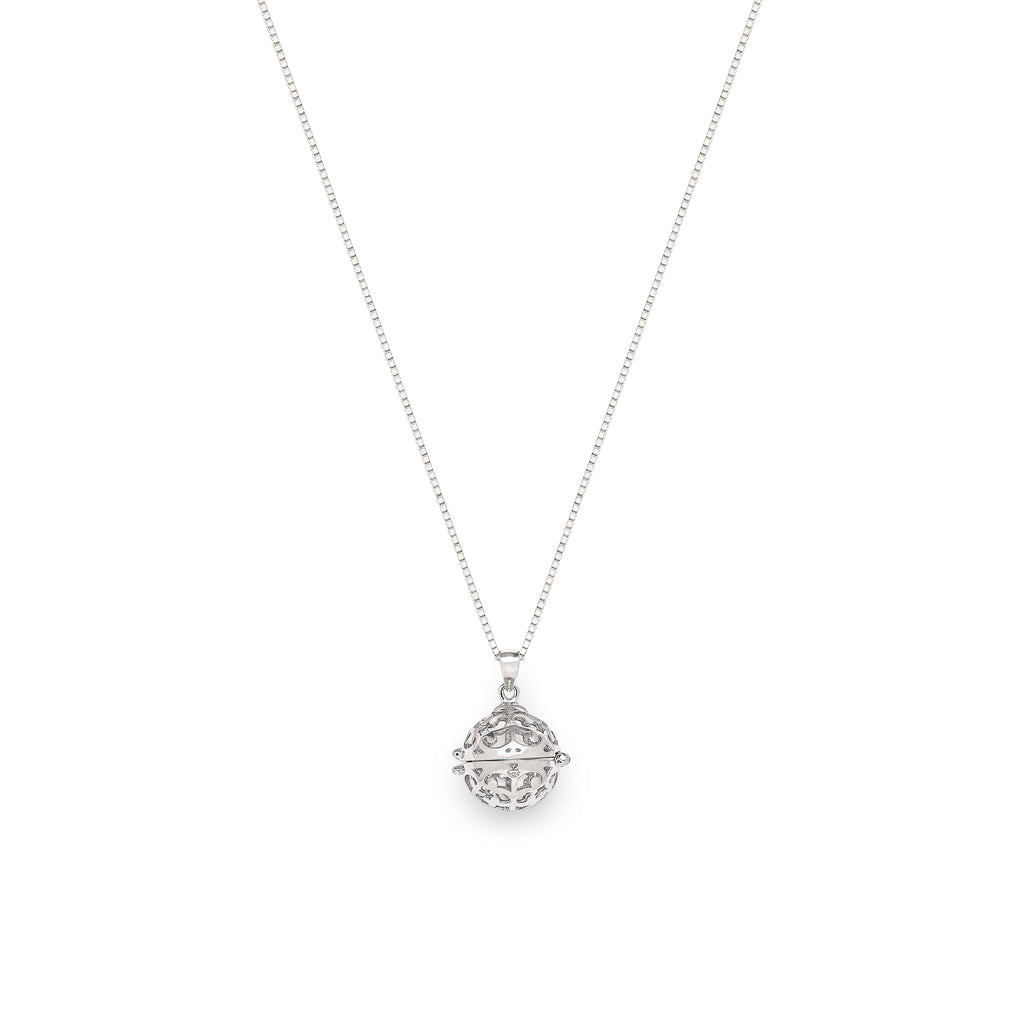 Aromatherapy Diffuser Locket Round Foliate Pendant - Rose Gold