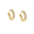 Huggie Hoop Earrings, White Rhodium with Zirconia Diamonds