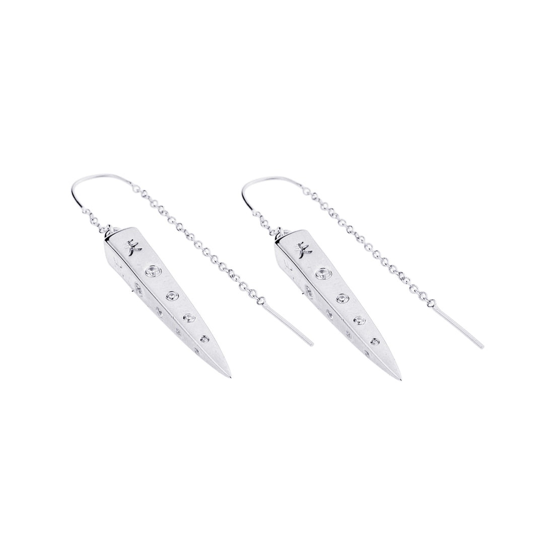 Spike Earrings with Clear Quartz