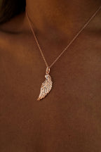 Angel Wing Necklace – Rose Gold Spiritual Jewelry