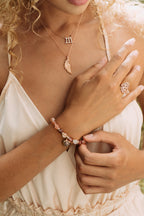 111 Angel Number Manifestation Stud Necklace, White Topaz, White Rhodium