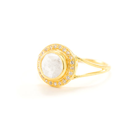 Moonstone Goddess Glow Ring, 18k Gold, Seen in Vanity Fair UK