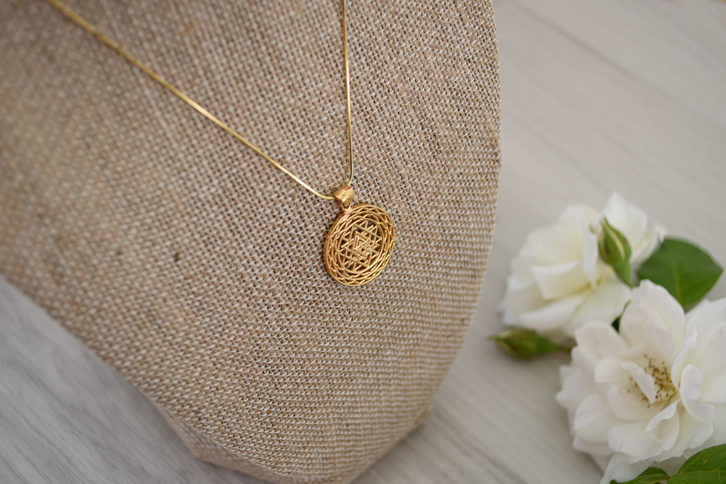 Sri Yantra Supreme Manifestor Necklace – Rose Gold Spiritual Jewelry