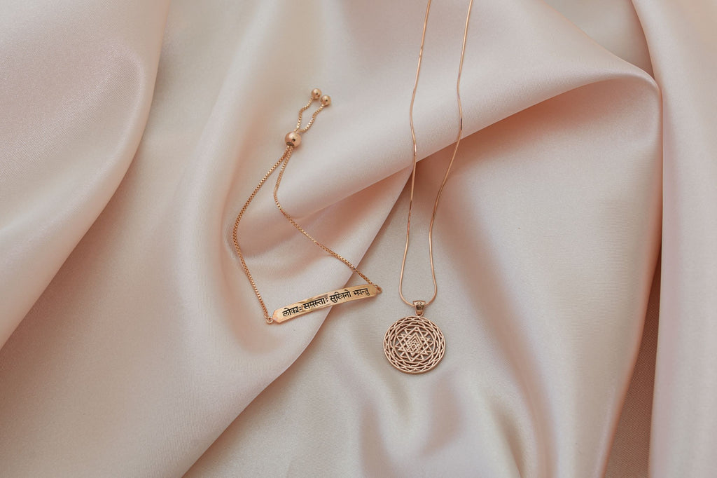 Sri Yantra Supreme Manifestor Necklace – Rose Gold Spiritual Jewelry