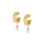 Modern Drop Pearl Hoop Earrings, 18k Gold
