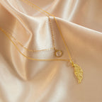 Archangel Gabriel Angel Of Communication Necklace - White Rhodium - Clear Quartz