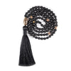 Energy Protection Black Onyx Repoussé Mala – Rose Gold Plated Spiritual Jewelry