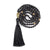 Energy Protection Black Onyx Repousse Mala, 18k Gold Plated