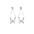 Graceful Spirit Butterfly Earrings, White Rhodium with CZ Diamond Pave