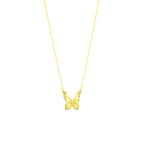 Collar Mariposa Espíritu Elegante - Rodio Blanco con Diamantes de Circonita cúbica Pavé Joyería Espiritual
