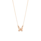Collar Mariposa Espíritu Elegante - Rodio Blanco con Diamantes de Circonita cúbica Pavé Joyería Espiritual