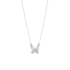 Collar Mariposa Espíritu Elegante - Rodio Blanco con Diamantes de Circonita cúbica Pavé Joyería Espiritual