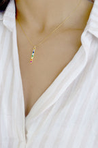 Chakra Align Rainbow Bar Necklace - 18k Gold