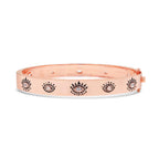 Guardian Light Evil Eye Topaz Bangle | White & Blue Topaz | 18K Gold Plated Sterling Silver