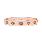 Guardian Light Evil Eye Topaz Bangle | White and Blue Topaz | Rose Gold Plated Sterling Silver