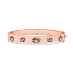 Guardian Light Evil Eye Topaz Bangle | White & Blue Topaz | White Rhodium Over Sterling Silver