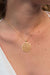 Flower of Life Necklace, 18K Gold, 16+3"