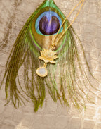 Goddess Lotus Necklace – Moonstone – White Rhodium Spiritual Jewelry