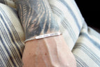 Sanskrit “May All Beings Be Happy & Free” Men’s Chain Bracelet – White Rhodium Plated Sterling Silver