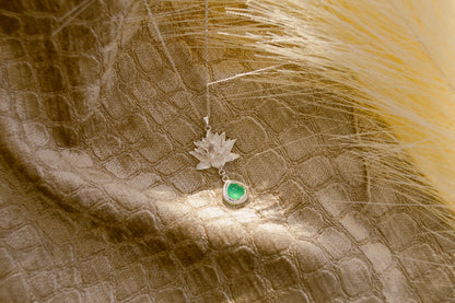 Aura Cleansing Lotus Necklace, Green Agate, 18K Gold, Seen in Vanity Fair UK