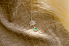 Aura Cleansing Lotus Necklace – Green Agate – White Rhodium | Seen in Vanity Fair UK