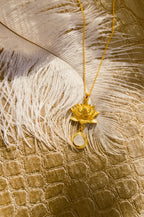 Goddess Lotus Necklace – Moonstone – White Rhodium Spiritual Jewelry