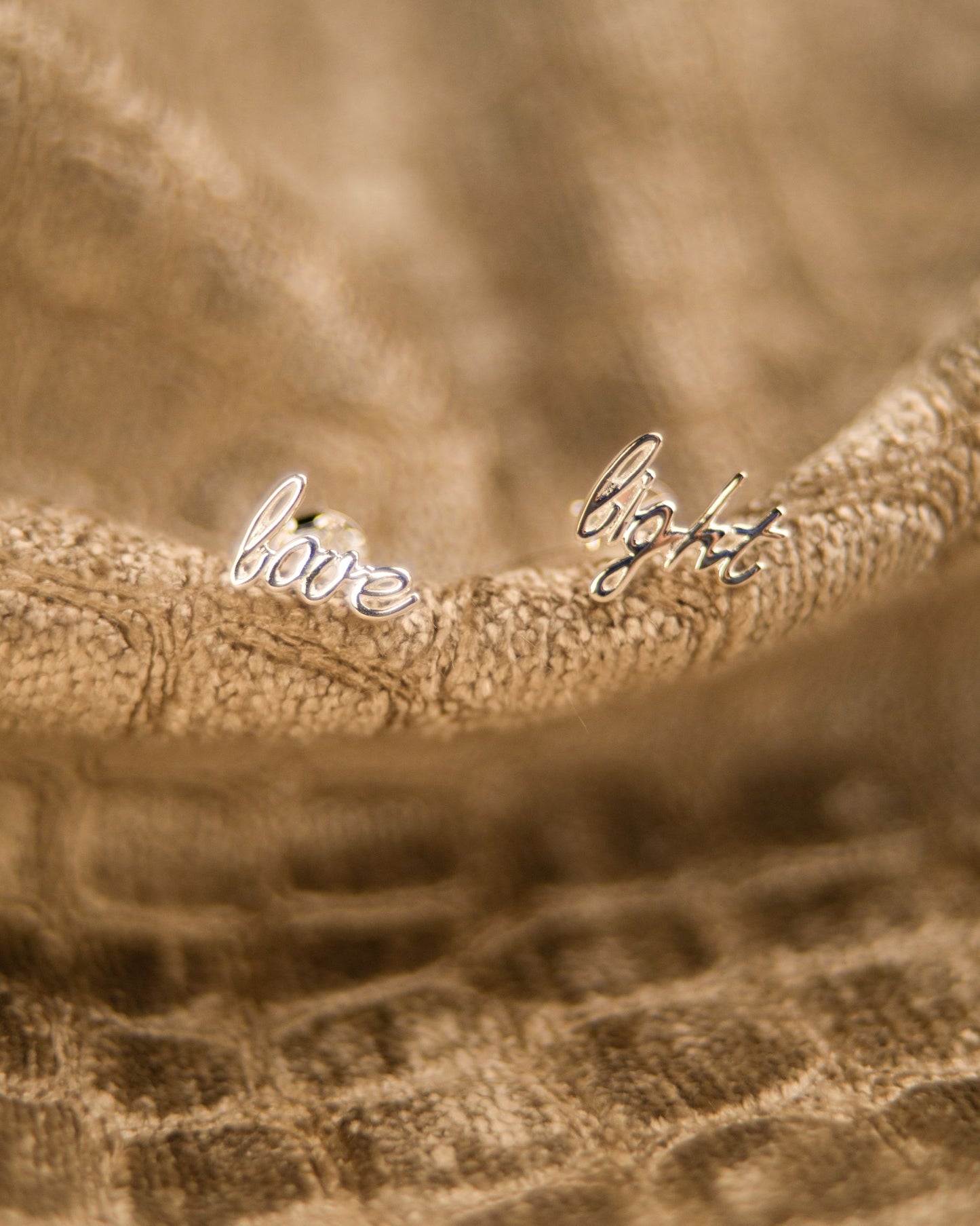 Love Light Stud Earrings, Rose Gold