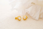 Aretes de la Diosa de la Piedra Lunar, Oro de 18k sobre Plata Esterlina