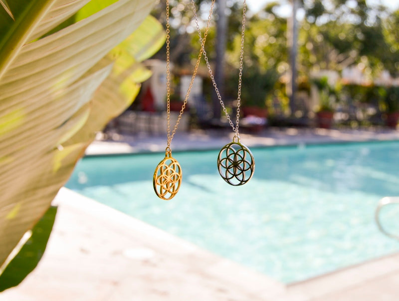 Seed of Life Abundance Necklace, 18K Gold