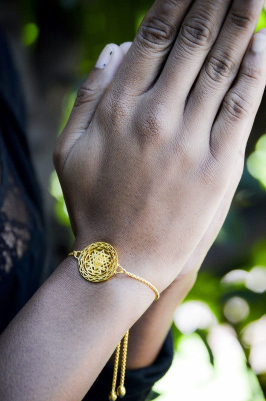 Sri Yantra Supreme Manifestor Bracelet – White Rhodium Spiritual Manifestation Jewelry