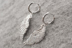 Angel Wing Pave Earrings - White Rhodium