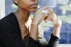 Sanskrit Chant - May All Beings Be Happy and Free - Sterling Silver Box Chain Bracelet - Rose Gold - Seen in Vogue